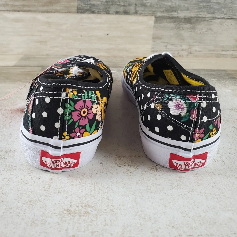 Vans Authentic Kids Shoes Sz 3 Athletic Sunflower Black Yellow Lace Up Sneakers